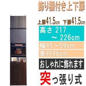  高さ２１７～２２６ｃｍ幅４５～５９ｃｍ奥行４６ｃｍ厚棚板（棚板厚2.5cm）