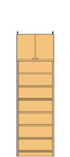 高さ２２６～２３５ｃｍ幅４５～５９ｃｍ奥行１９ｃｍ厚棚板（棚板厚2.5cm）