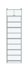 高さ２４１．１～２５０．１ｃｍ幅４５～５９ｃｍ奥行１９ｃｍ厚棚板(棚板厚2.5cm)