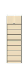 高さ２１７～２２６ｃｍ幅４５～５９ｃｍ奥行３１ｃｍ厚棚板（棚板厚2.5cm）