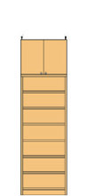 高さ２３２～２４１ｃｍ幅４５～５９ｃｍ奥行４０ｃｍ厚棚板（棚板厚2.5cm）