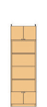 高さ２１７～２２６ｃｍ幅４５～５９ｃｍ奥行１９ｃｍ厚棚板（棚板厚2.5cm）