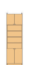 高さ２２６～２３５ｃｍ幅４５～５９ｃｍ奥行１９ｃｍ厚棚板（棚板厚2.5cm）