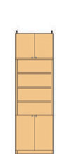 高さ２２６～２３５ｃｍ幅４５～５９ｃｍ奥行４６ｃｍ厚棚板（棚板厚2.5cm）