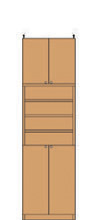 高さ２４１～２５０ｃｍ幅４５～５９ｃｍ奥行１９ｃｍ厚棚板（棚板厚2.5cm）