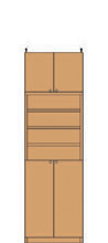 高さ２２６～２３５ｃｍ幅４５～５９ｃｍ奥行３１ｃｍ厚棚板（棚板厚2.5cm）