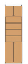 高さ２５９．１～２６８．１ｃｍ幅６０～７０ｃｍ奥行４６ｃｍ厚棚板(棚板厚2.5cm)