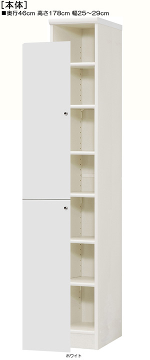 扉付き商品の棚の様子