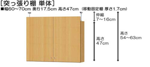 突っ張り棚高さ図