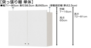 突っ張り棚高さ図